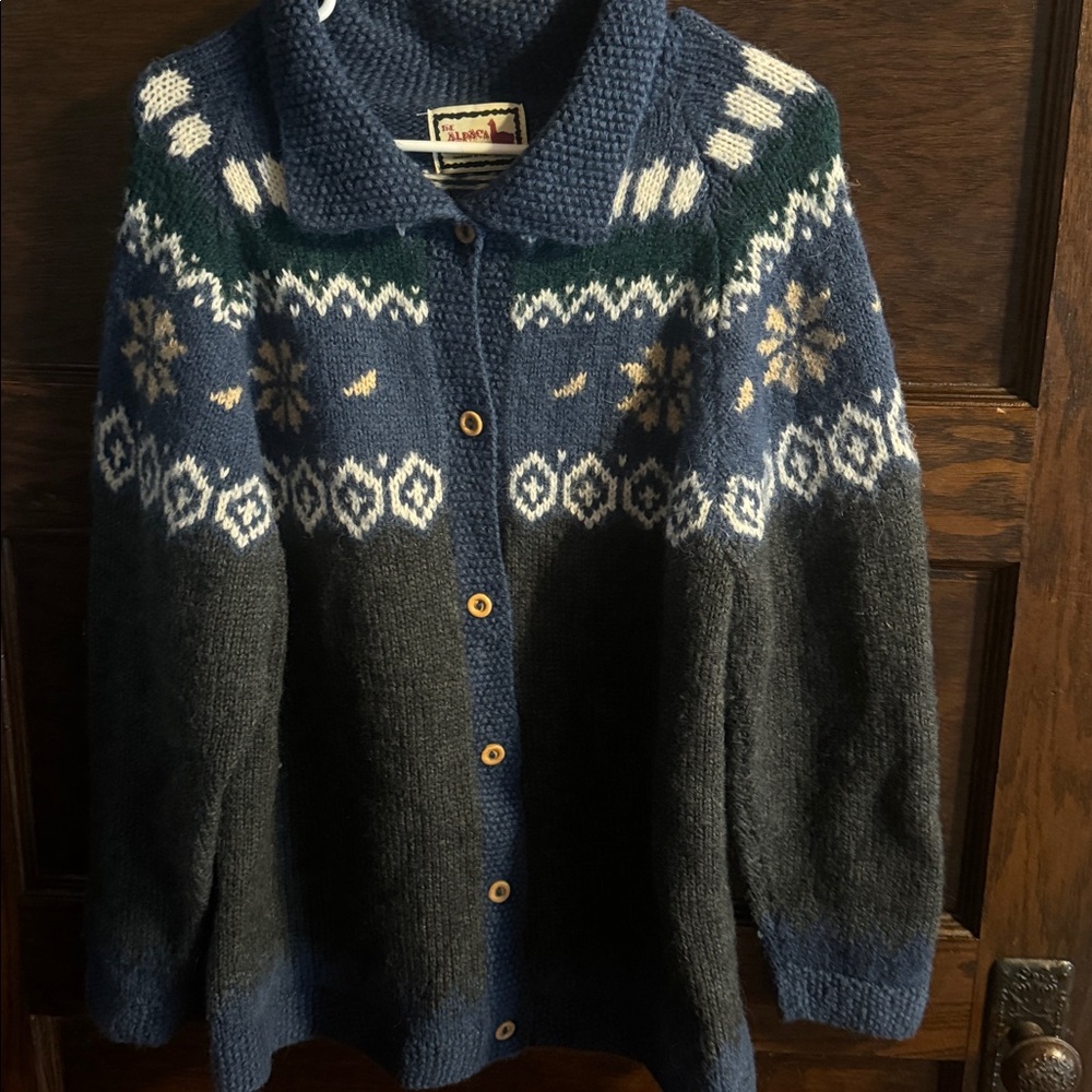 Handmade Alpaca Connection, Fair Isle cardigan sweater